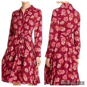 NWT Nanette Lepore Pintucked Floral Sangria Dress